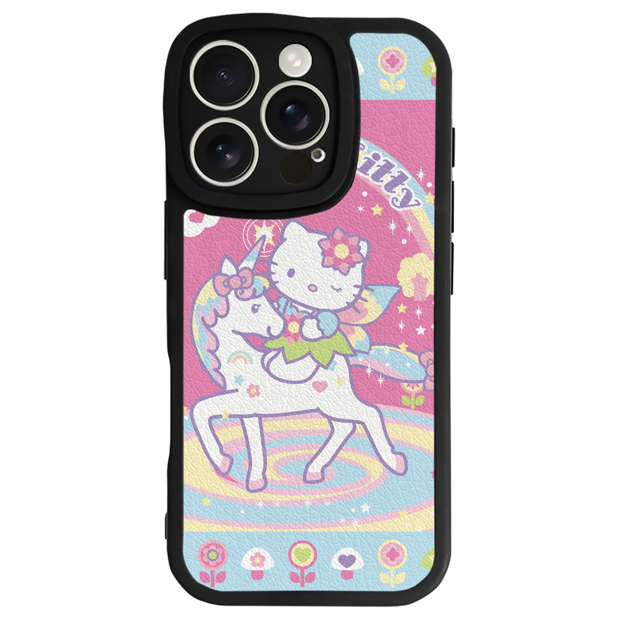 （画像用） Hello Kitty ハローキティ 【iPhone 16シリーズ対応】シリコンスマホケース（レザー調） 材質：シリコン